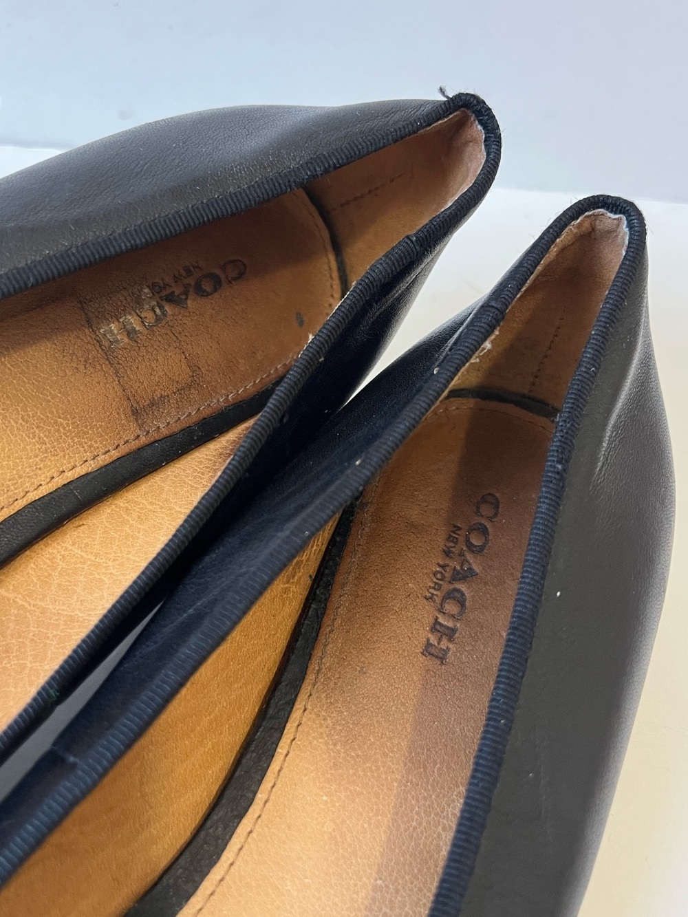 Coach Black Leather Ballet Flats Size 10 - Picture 8 of 10
